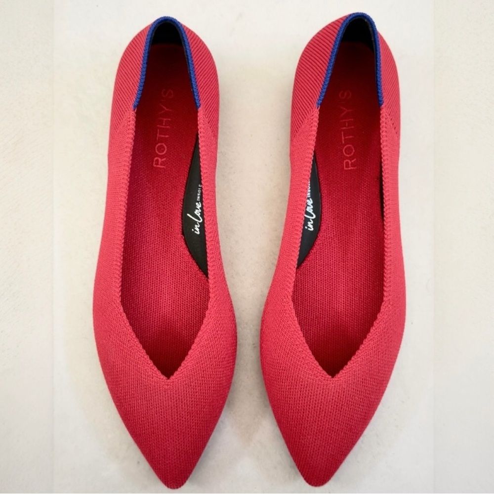 Rothy's The Point II Women's Slip On Pointed Ballet Flats Red Size 8 NEW - Picture 3 of 9